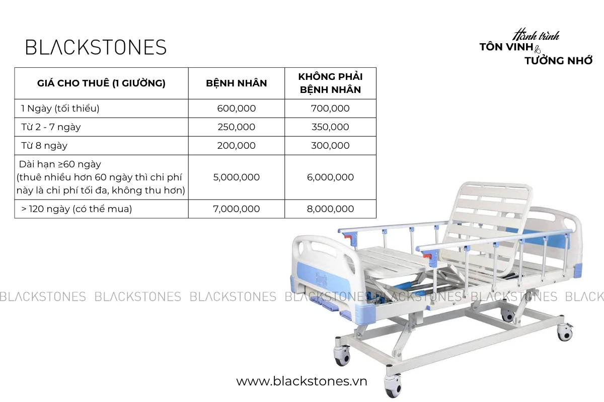 Bảng giá cho thuê giường bệnh 3 tay quay