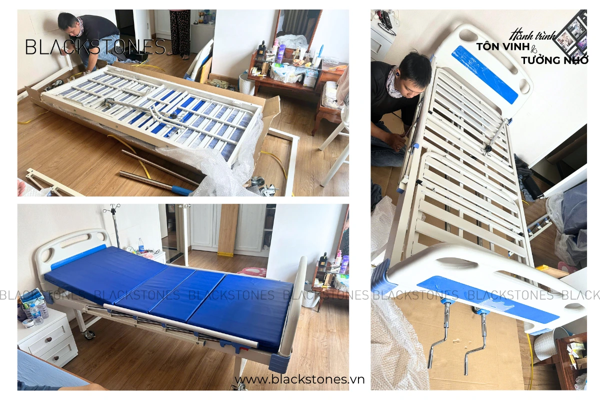 Tháo lớp giường bệnh tại nhà