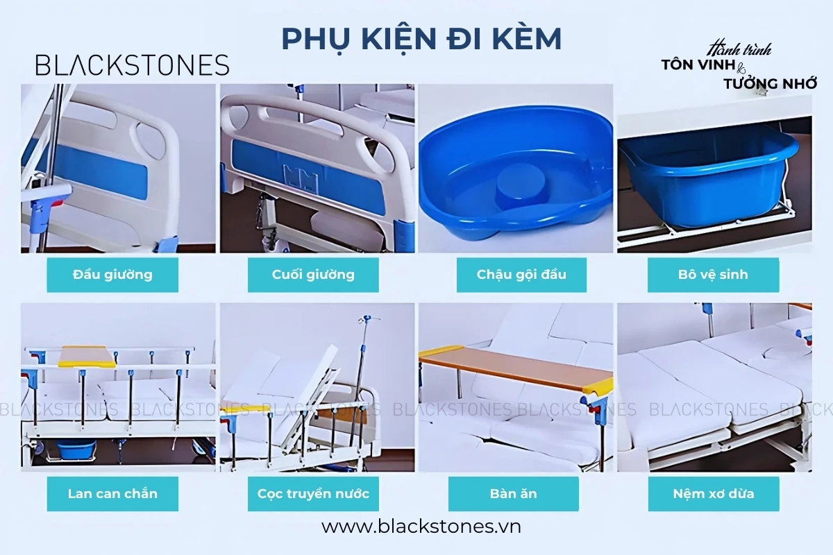 Các phụ kiện đi kèm theo giường bệnh tại Kimcare